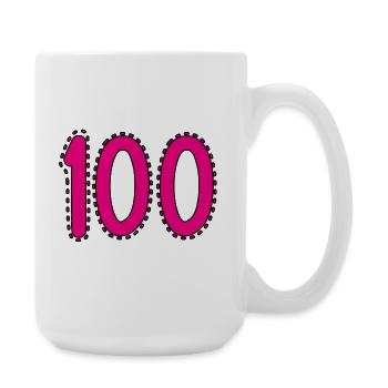 100. 100 ANS. 100e ANNIVERSAIRE. ANNIVERSAIRE 100  - Grande tasse 440 ml - blanc - Droite
