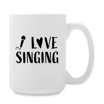 I love singing - Musik Liebe Sänger Sängerin - Große Tasse 440 ml - Weiß - Rechts