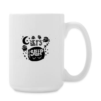 Let’s Sleep – Süßes Schaf Schlafshirt Design - Große Tasse 440 ml - Weiß - Rechts