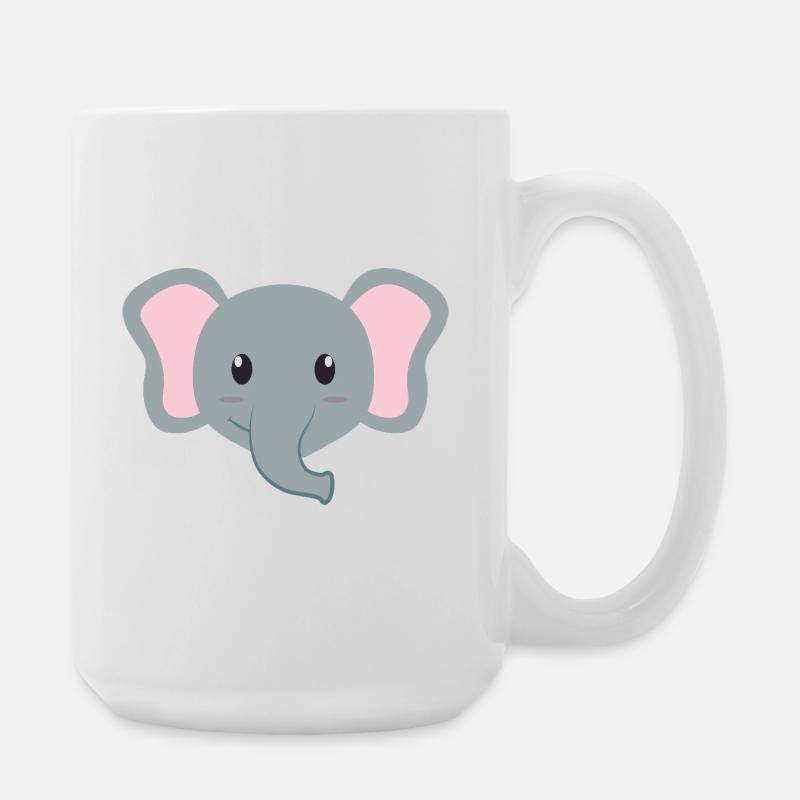 Elephant Cartoon - Large Mug 440 ml - white