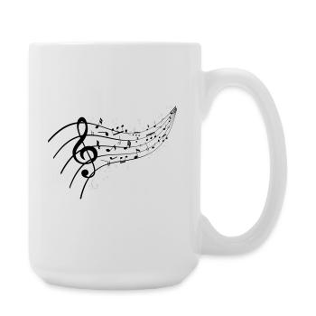 Black night with music knot - Large Mug 440 ml - white - Right