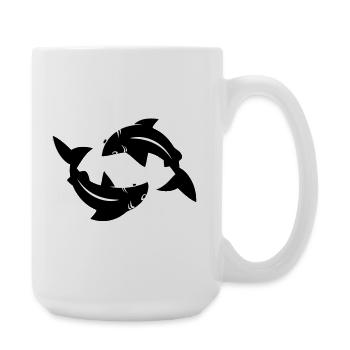 Pisces Circle Flow Emblem - Large Mug 440 ml - white - Right