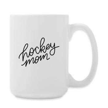 Hockey Mom Script Logo - Large Mug 440 ml - white - Right