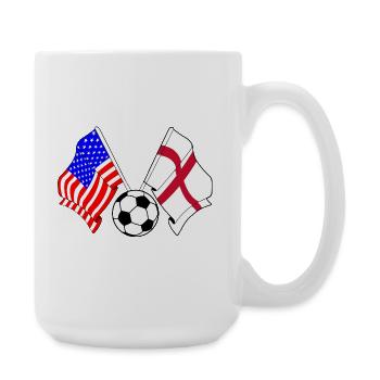Fußball England gegen USA - Große Tasse 440 ml - Weiß - Rechts
