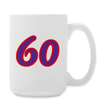 60. 60 JAHRE. 60-JÄHRIGES JUBILÄUM. 60. GEBURTSTAG. - Große Tasse 440 ml - Weiß - Rechts