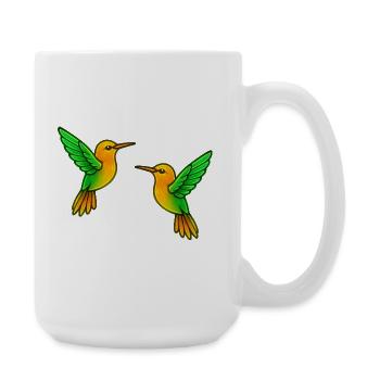 Doppelte Kolibri Farbenspiel - Große Tasse 440 ml - Weiß - Rechts