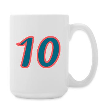 10. 10 JAHRE. 10-JÄHRIGES JUBILÄUM. 10-JÄHRIGES JUBILÄUM. - Große Tasse 440 ml - Weiß - Rechts