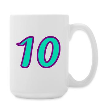 10. 10 YEARS. 10th ANNIVERSARY. 10 YEAR ANNIVERSARY. - Large Mug 440 ml - white - Right