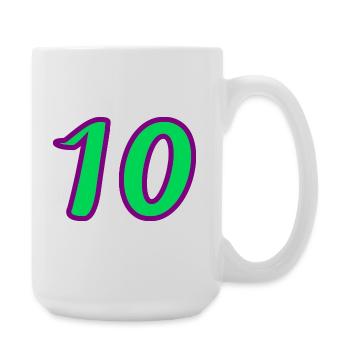 10. 10 YEARS. 10th ANNIVERSARY. 10 YEAR ANNIVERSARY. - Large Mug 440 ml - white - Right
