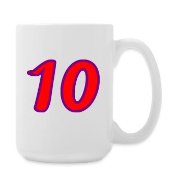 10. 10 YEARS. 10th ANNIVERSARY. 10 YEAR ANNIVERSARY. - Large Mug 440 ml - white - Right