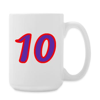 10. 10 YEARS. 10th ANNIVERSARY. 10 YEAR ANNIVERSARY. - Large Mug 440 ml - white - Right