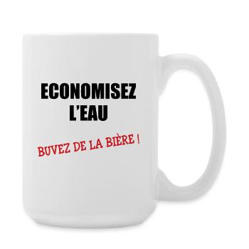 Économisez de l’eau, buvez de la bière - Grande tasse 440 ml - blanc - Droite
