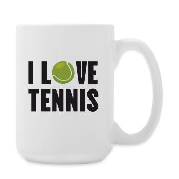 Ich liebe Tennis - Große Tasse 440 ml - Weiß - Rechts