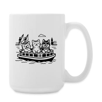 Hafen Katzen Hunde Hafenrundfahrt Hamburg  - Große Tasse 440 ml - Weiß - Rechts
