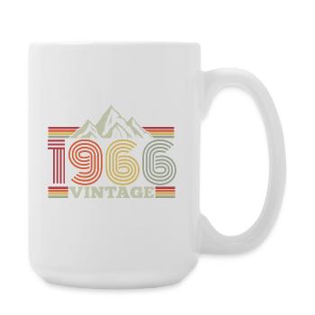 60. Geburtstag Jahrgang 1966 Vintage Berge Wandern - Große Tasse 440 ml - Weiß - Rechts