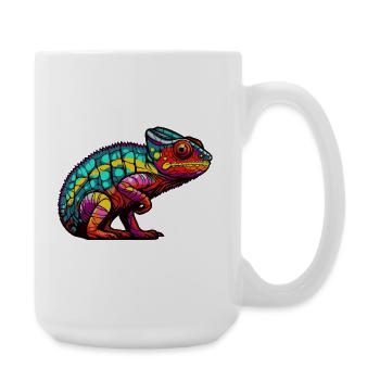 Chamäleon Tier - Große Tasse 440 ml - Weiß - Rechts