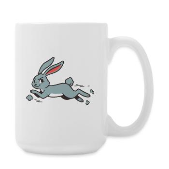 Running Bunny Rabbit Long-Eared Comic Funny - Large Mug 440 ml - white - Right