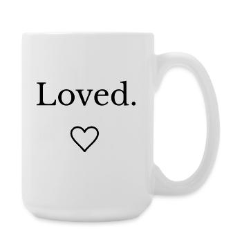 Loved - Minimal Heart Design - Large Mug 440 ml - white - Right