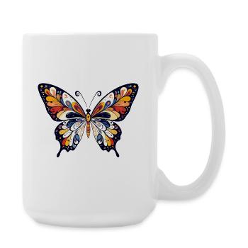 Colorful Abstract Butterfly Colors Art - Large Mug 440 ml - white - Right