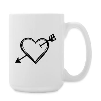 Herz Pfeil Symbol - Große Tasse 440 ml - Weiß - Rechts