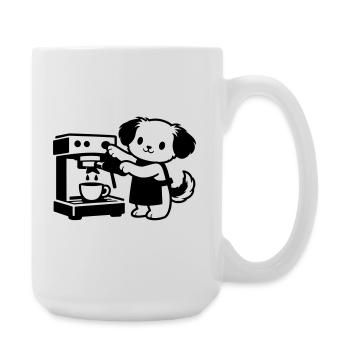 Barista-Hund supersüß - Große Tasse 440 ml - Weiß - Rechts
