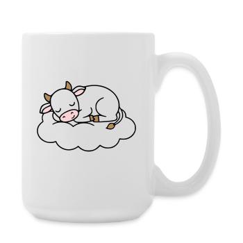 Schlafende Kuh Wolke Traum Baby - Große Tasse 440 ml - Weiß - Rechts