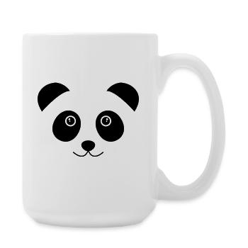 Panda-Gesicht - Große Tasse 440 ml - Weiß - Rechts