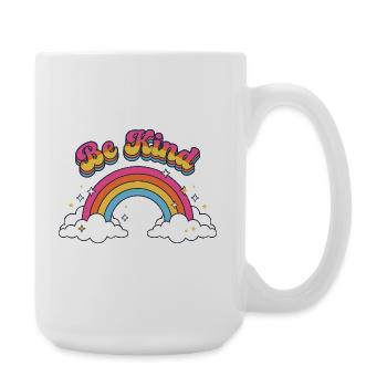 Be Kind Retro Rainbow Positive Vibes - Large Mug 440 ml - white - Right