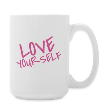 Love Your Self – Pink Selflove Statement - Große Tasse 440 ml - Weiß - Rechts