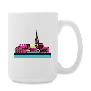 Paysage industriel de la skyline de la ville de Norrkoping - Grande tasse 440 ml - blanc - Droite