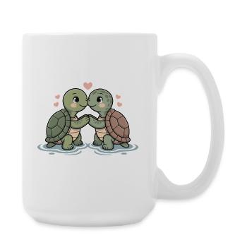 Turtle Couple In Love Animal Valentine's Day - Large Mug 440 ml - white - Right