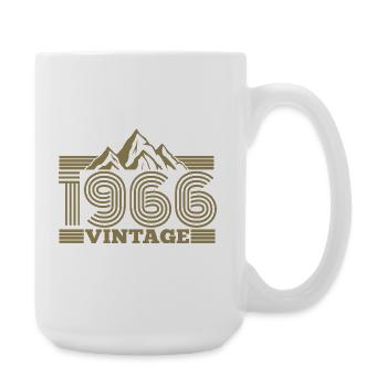 60th Birthday Vintage 1966 Vintage Mountains Hiking - Large Mug 440 ml - white - Right