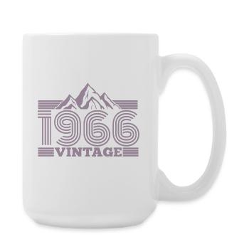 60th Birthday Vintage 1966 Vintage Mountains Hiking - Large Mug 440 ml - white - Right