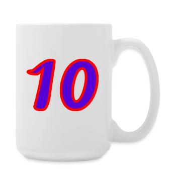 10. 10 JAHRE. 10-JÄHRIGES JUBILÄUM. 10-JÄHRIGES JUBILÄUM. - Große Tasse 440 ml - Weiß - Rechts