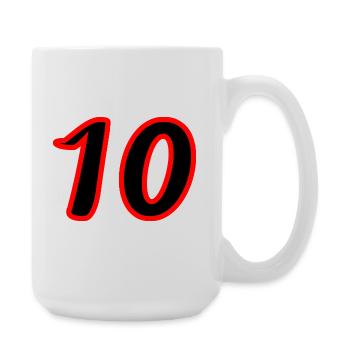 10. 10 JAHRE. 10-JÄHRIGES JUBILÄUM. 10-JÄHRIGES JUBILÄUM. - Große Tasse 440 ml - Weiß - Rechts