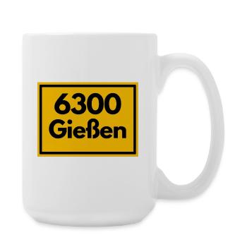 ALTE POSTLEITZAHL PLZ RETRO 6300 GIESSEN  - Große Tasse 440 ml - Weiß - Rechts