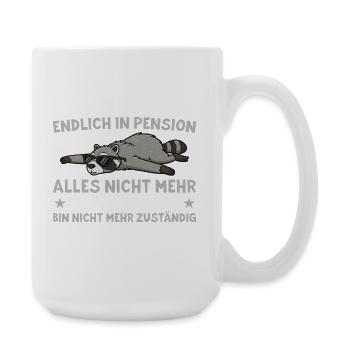 Pension Waschbär Nicht mehr zuständig - Große Tasse 440 ml - Weiß - Rechts
