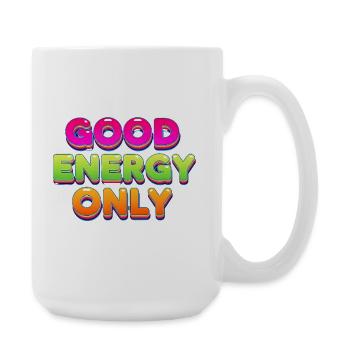 Good Energy Colorful Retro Statement Design - Large Mug 440 ml - white - Right