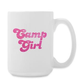 Camp Girl Camping Fell pink Frauenpower Van Life - Große Tasse 440 ml - Weiß - Rechts