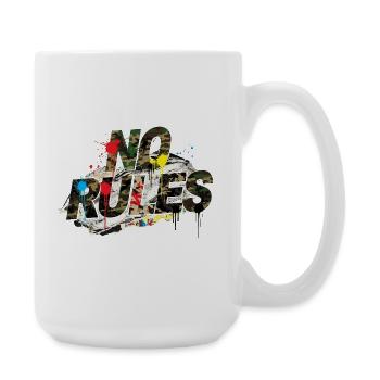 No Rules Camouflage Graffiti Street Style - Large Mug 440 ml - white - Right