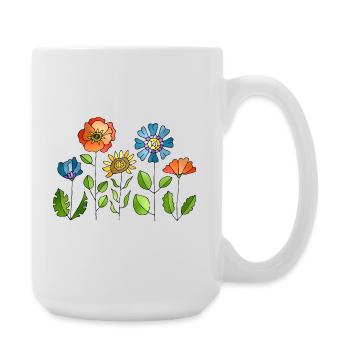 Fleur - Grande tasse 440 ml - blanc - Droite