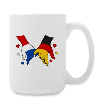 Holland Germany Flag Holding Hands - Large Mug 440 ml - white - Right