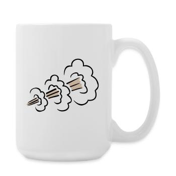 Loud Fart Explosion Funny Toilet Humor Comic Cloud - Large Mug 440 ml - white - Right