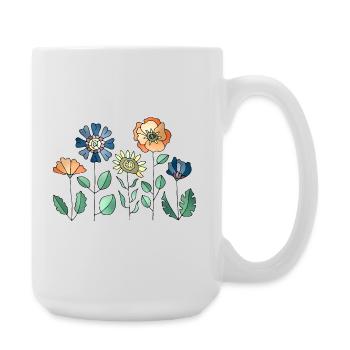 Blumen - Große Tasse 440 ml - Weiß - Rechts