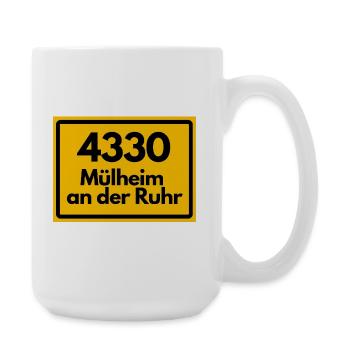 ALTE POSTLEITZAHL PLZ RETRO 4330 Mülheim a.d. Ruhr - Große Tasse 440 ml - Weiß - Rechts