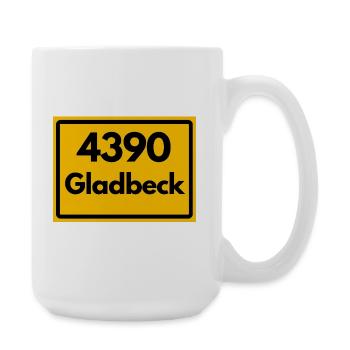 ALTE POSTLEITZAHL PLZ RETRO  4390 GLADBECK – NRW - Große Tasse 440 ml - Weiß - Rechts