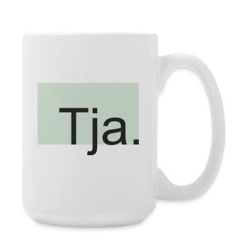 Tja Typografie in Mint - Große Tasse 440 ml - Weiß - Rechts