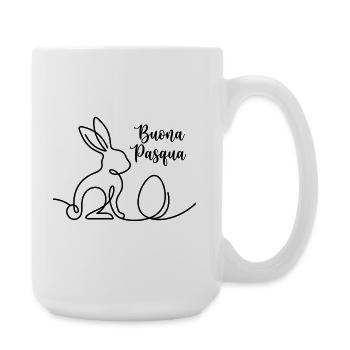 Buona Pasqua, italienisches Hasen Oster Shirt  - Große Tasse 440 ml - Weiß - Rechts