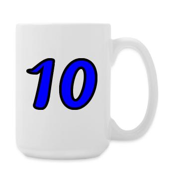 10. 10 JAHRE. 10-JÄHRIGES JUBILÄUM. 10-JÄHRIGES JUBILÄUM. - Große Tasse 440 ml - Weiß - Rechts