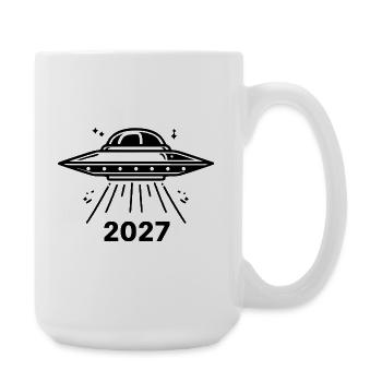 Ufo schwarz - Große Tasse 440 ml - Weiß - Rechts